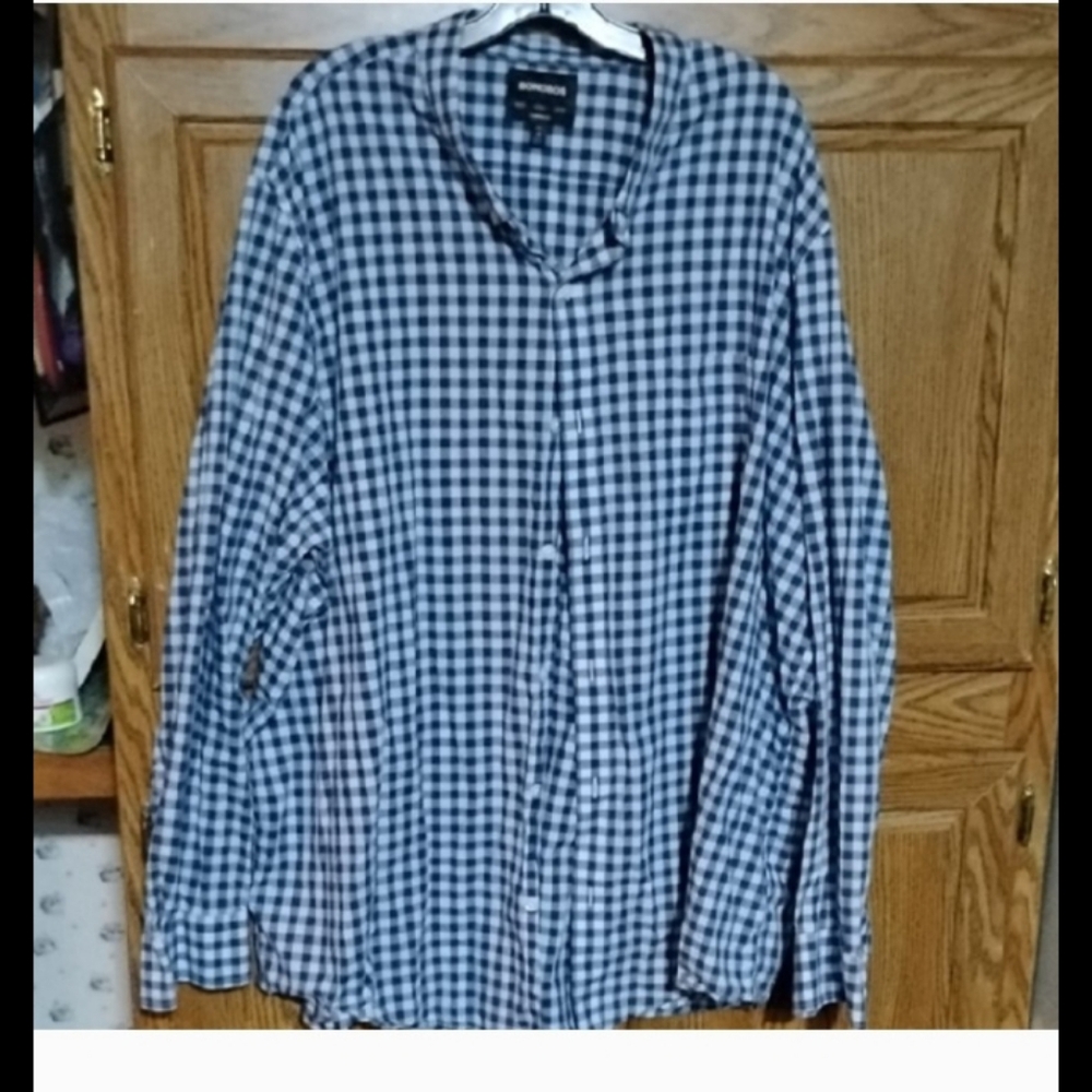 Bonobos Navy and White Checkered Casual Shirt